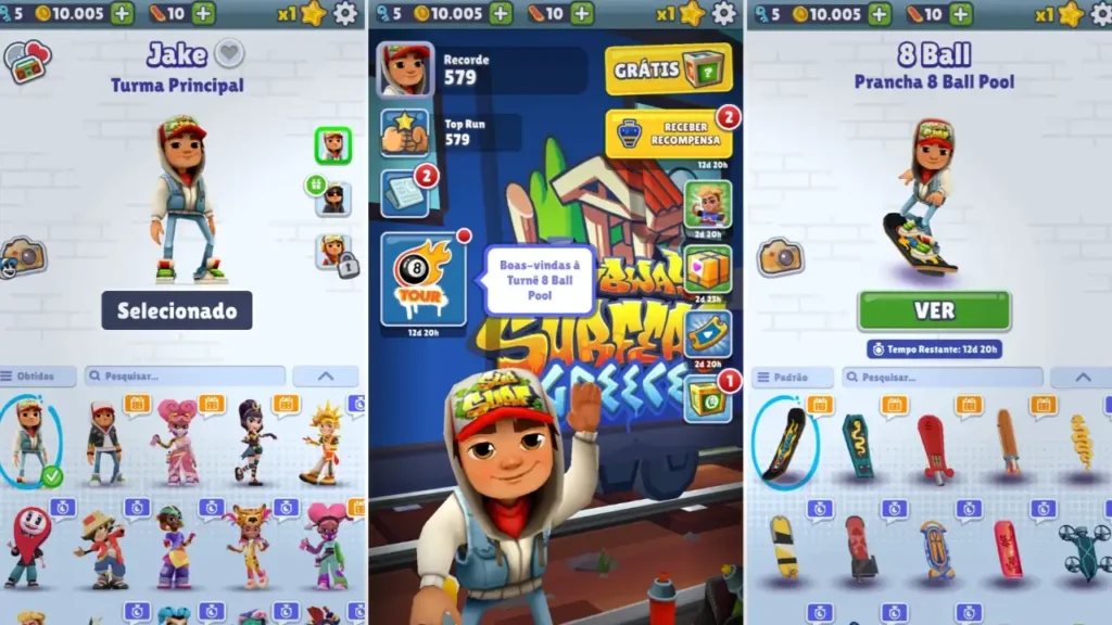 Subway Surfers dinheiro, pranchas e personagens